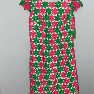 Lilly Pulitzer Barbara Two Tone New Green Truly Petal Lace Dress
